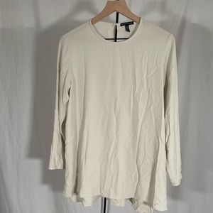 Eileen Fisher Gray Long Sleeve Silk Top Size small